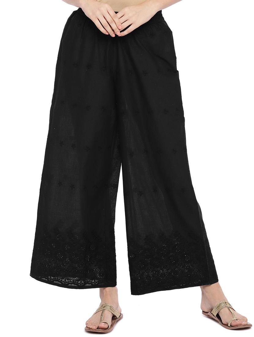 chikankari flared palazzo - 16274180 - Zoom Image - 1