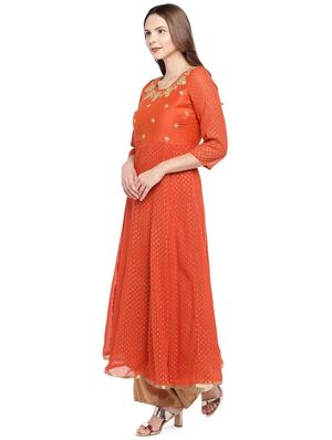 embroidered a-line kurta - 16274215 - Standard Image - 2