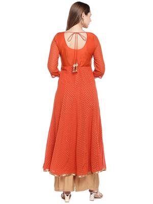 embroidered a-line kurta - 16274215 - Standard Image - 3
