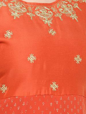 embroidered a-line kurta - 16274215 - Standard Image - 4