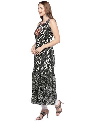 chevron print a-line kurta - 16274222 - Standard Image - 2