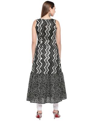 chevron print a-line kurta - 16274222 - Standard Image - 3