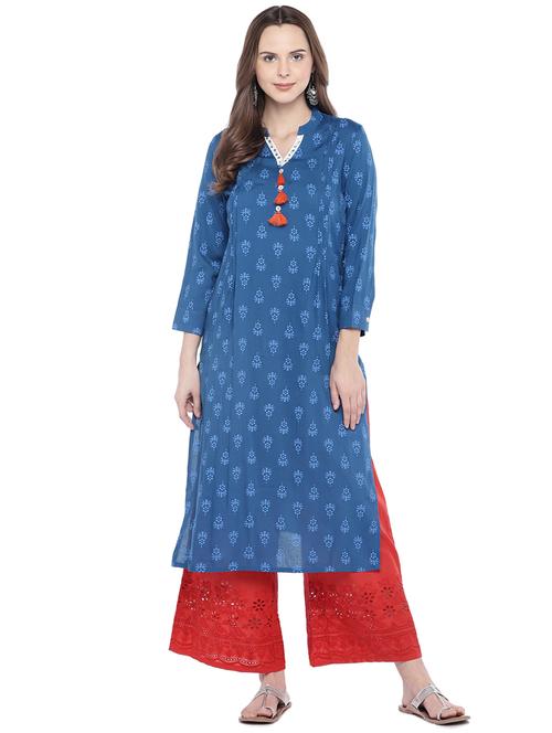 pintucks printed kurta - 16274225 - Standard Image - 1