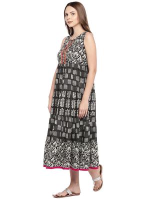 printed empire line ethnic dress - 16274243 - Standard Image - 2