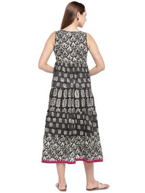 printed empire line ethnic dress - 16274243 - Standard Image - 3