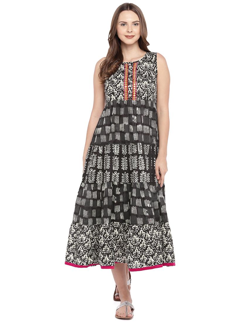 printed empire line ethnic dress - 16274243 - Zoom Image - 1