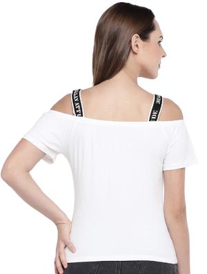cold shoulder solid top - 16274299 - Standard Image - 3