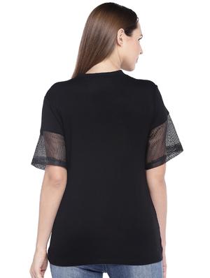 mesh panel choker neck top - 16274304 - Standard Image - 3