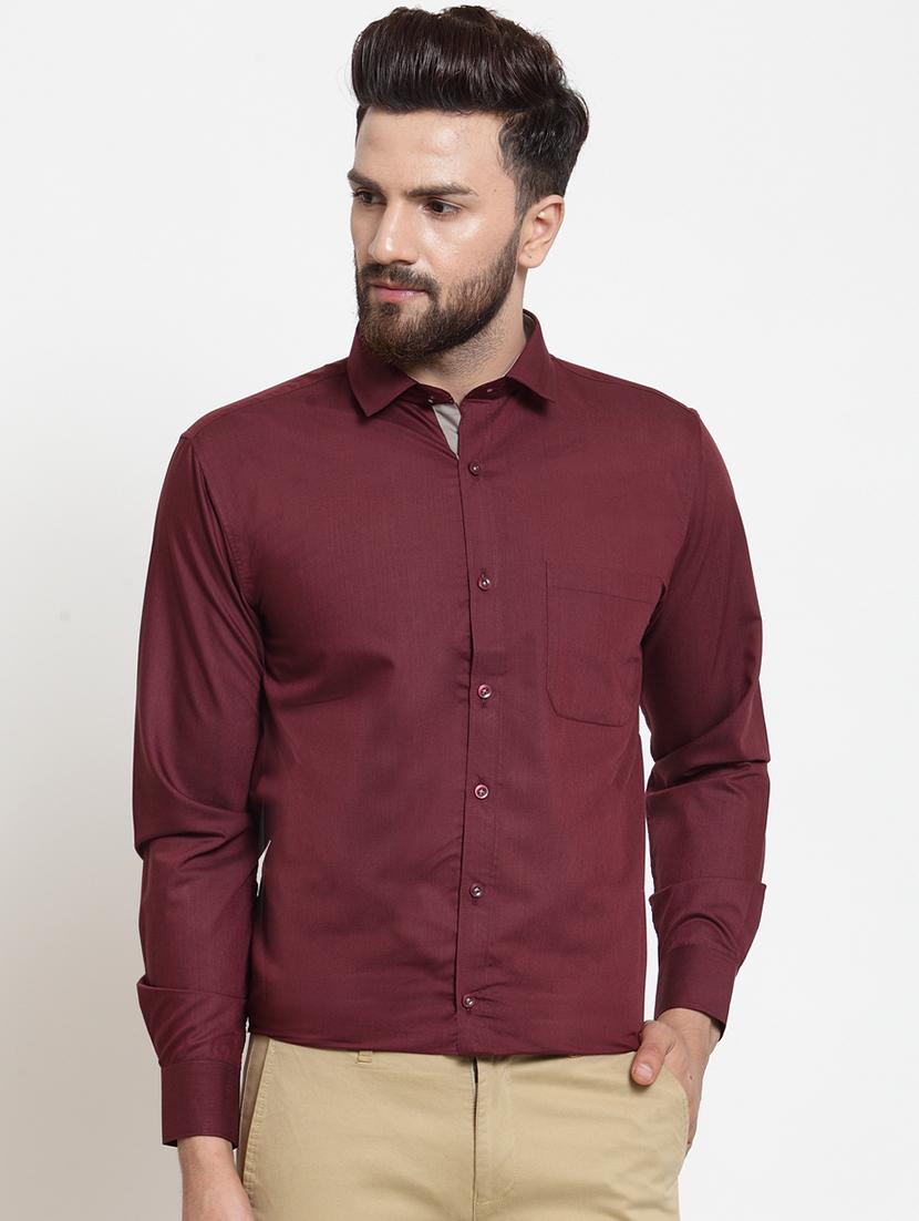 red solid formal shirt - 16274374 - Zoom Image - 1