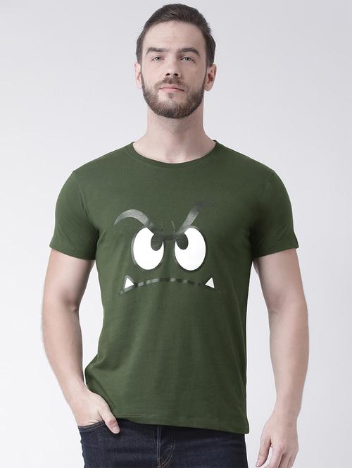 green chest print t-shirt - 16274416 - Standard Image - 1