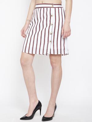 button up striped a-line skirt - 16274553 - Standard Image - 2