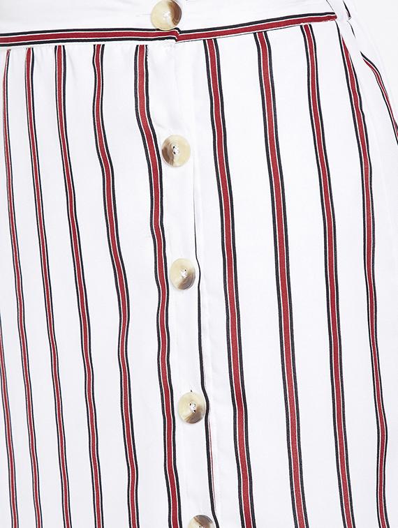 button up striped a-line skirt - 16274553 - Zoom Image - 4