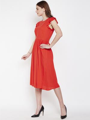 ruffle sleeved flared dress - 16274760 - Standard Image - 2