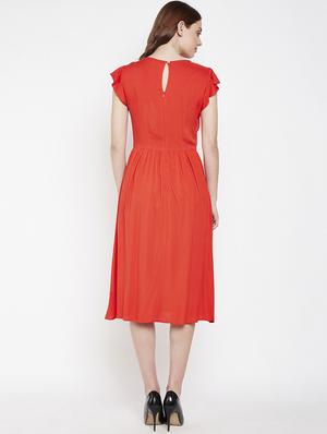 ruffle sleeved flared dress - 16274760 - Standard Image - 3
