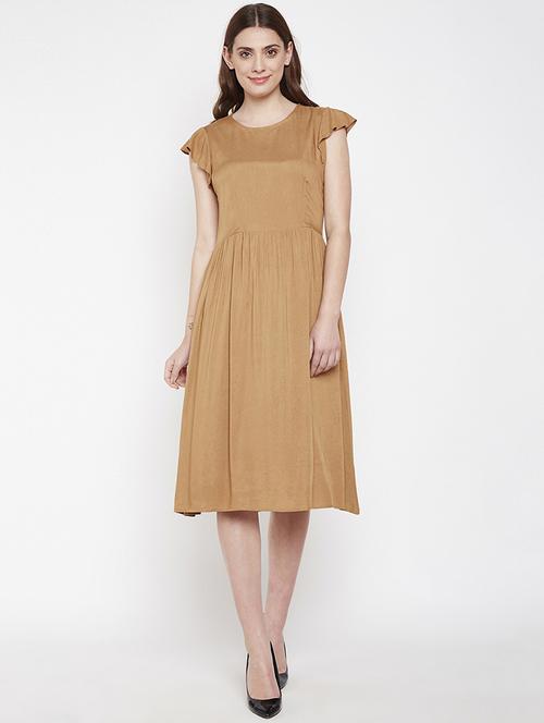 ruffle sleeved flared dress - 16274761 - Standard Image - 1