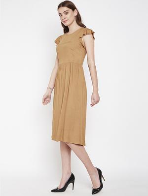 ruffle sleeved flared dress - 16274761 - Standard Image - 2