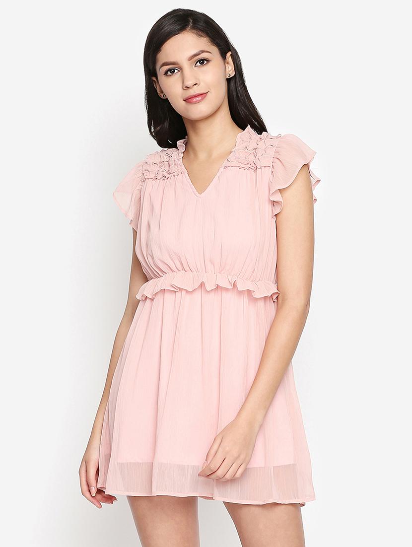 ruffle trim dobby blouson dress - 16274782 - Zoom Image - 1