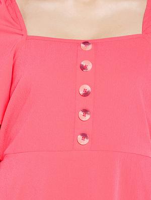 square neck button detail a-line dress - 16274784 - Standard Image - 5