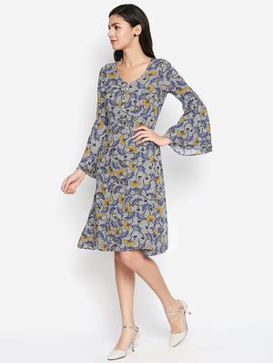bell sleeved a-line dress - 16274799 - Standard Image - 2