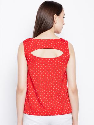 cut out detail ditsy floral top - 16274810 - Standard Image - 3