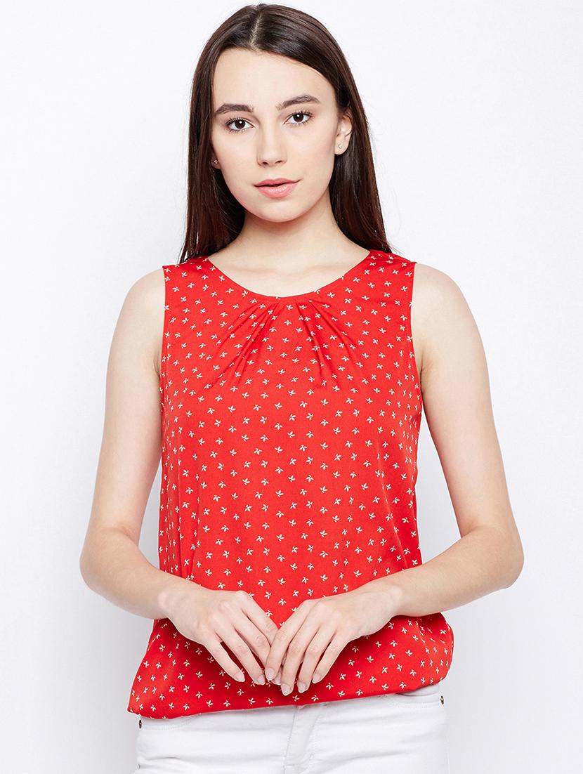 cut out detail ditsy floral top - 16274810 - Zoom Image - 1