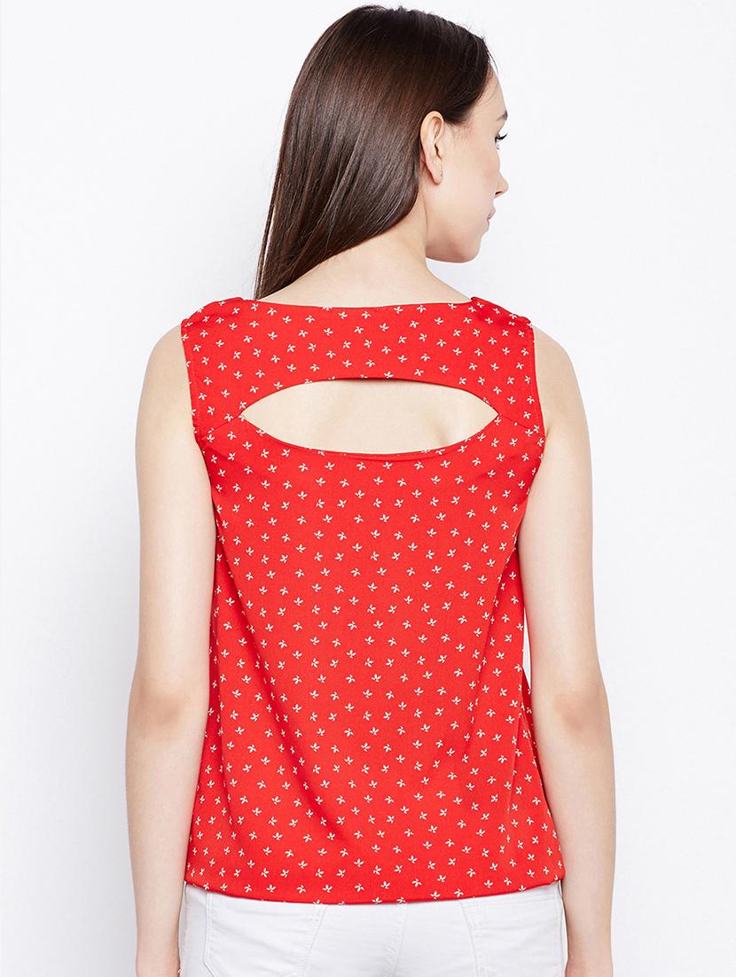 cut out detail ditsy floral top - 16274810 - Zoom Image - 3