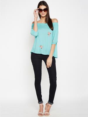 off shoulder embroidered top - 16274816 - Standard Image - 4