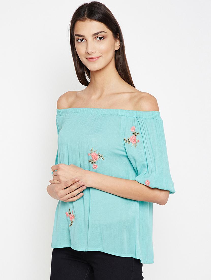 off shoulder embroidered top - 16274816 - Zoom Image - 2