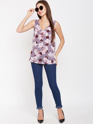 v-neck floral top - 16274819 - Standard Image - 4