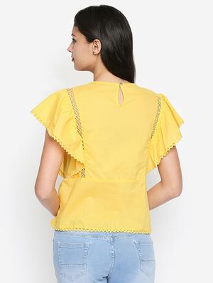 flutter sleeved embroidered top - 16274843 - Standard Image - 3