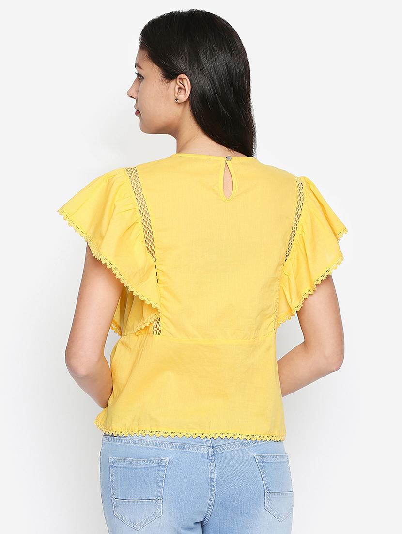 flutter sleeved embroidered top - 16274843 - Zoom Image - 3
