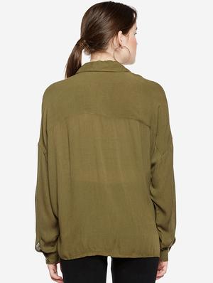 drop shoulder tape detail shirt - 16274886 - Standard Image - 3