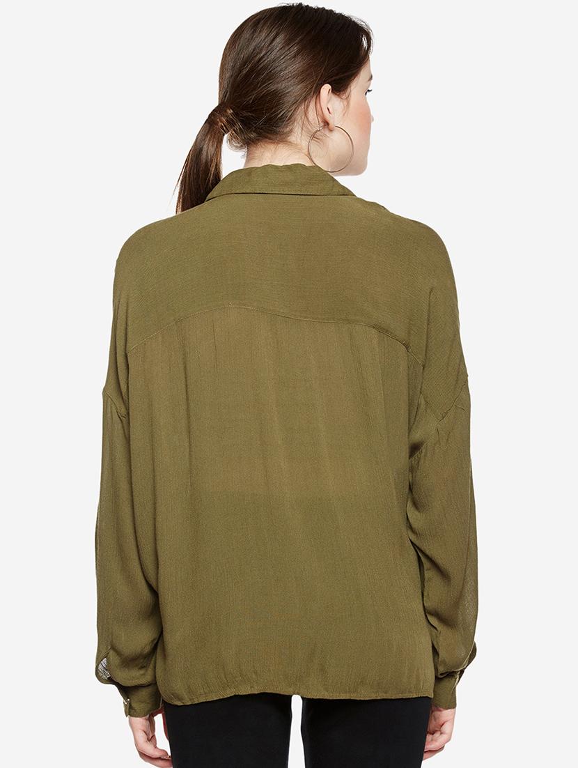 drop shoulder tape detail shirt - 16274886 - Zoom Image - 3