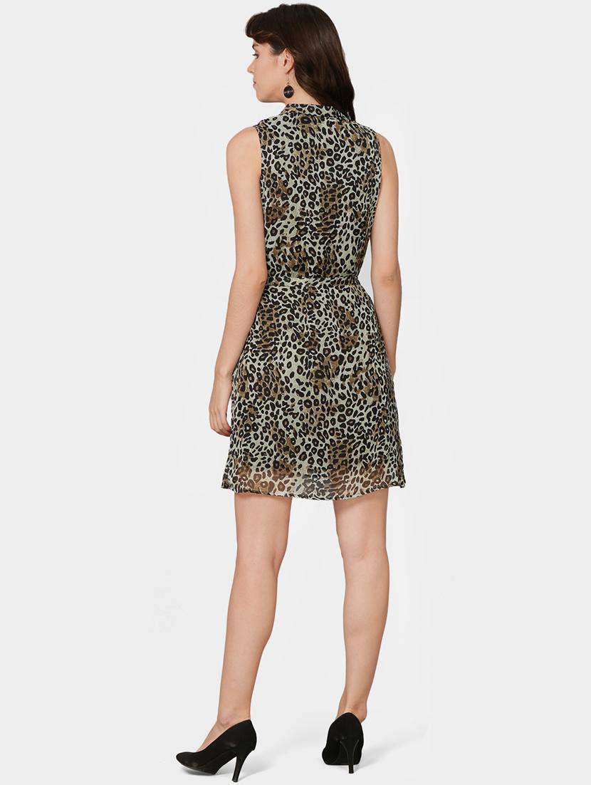 animal printed a-line dress - 16274936 - Zoom Image - 3