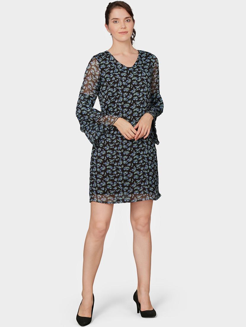 sheer panel a-line dress - 16274955 - Zoom Image - 1