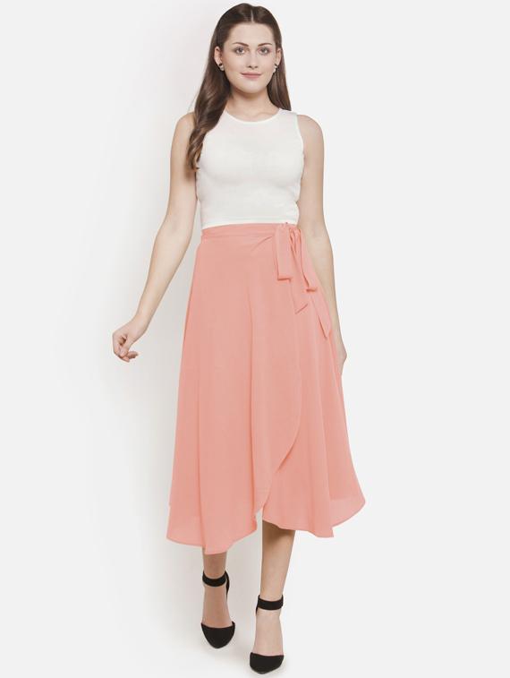 asymmetric hem wrap skirt - 16274962 - Zoom Image - 3