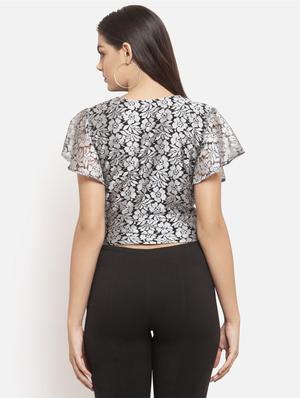 tie front laced crop top - 16274974 - Standard Image - 2