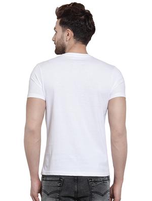 white chest print t-shirt - 16275051 - Standard Image - 3