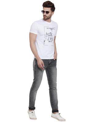 white chest print t-shirt - 16275051 - Standard Image - 4