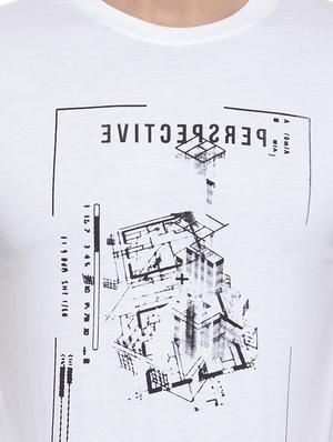 white chest print t-shirt - 16275051 - Standard Image - 5