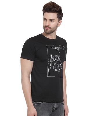 black chest print t-shirt - 16275052 - Standard Image - 2