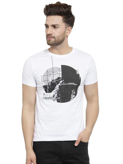 white chest print t-shirt - 16275053 - Standard Image - 1