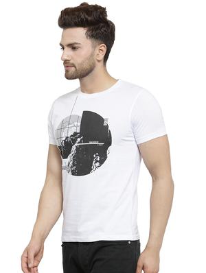 white chest print t-shirt - 16275053 - Standard Image - 2