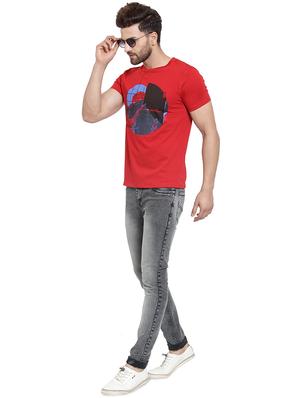 red chest print t-shirt - 16275054 - Standard Image - 4