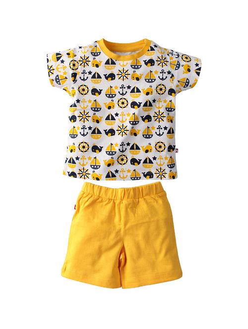 white cotton shorts set - 16275064 - Standard Image - 1