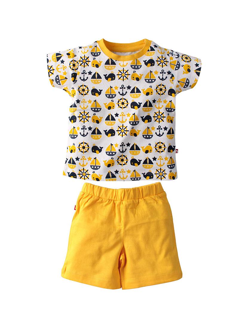 white cotton shorts set - 16275064 - Zoom Image - 1