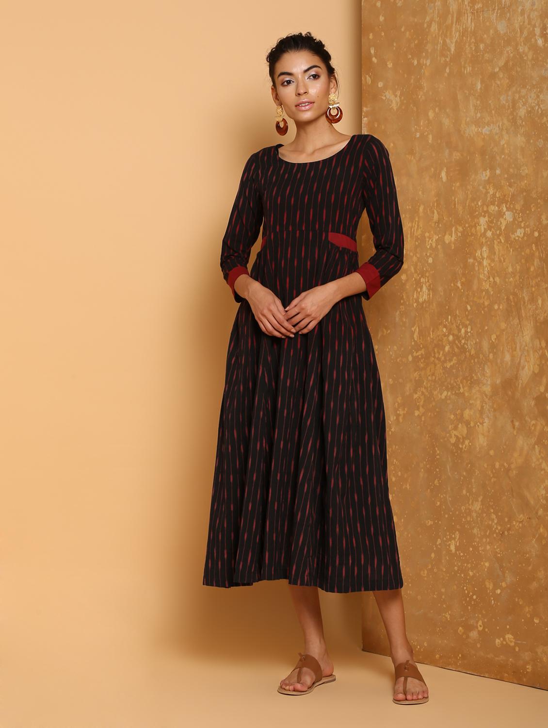 ikat printed a-line ethnic dress - 16275104 - Zoom Image - 1