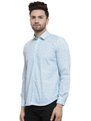 blue floral printed casual shirt - 16275215 - Standard Image - 2