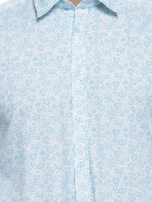 blue floral printed casual shirt - 16275215 - Standard Image - 5