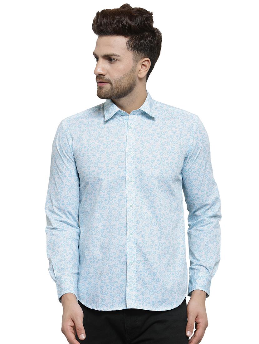 blue floral printed casual shirt - 16275215 - Zoom Image - 1